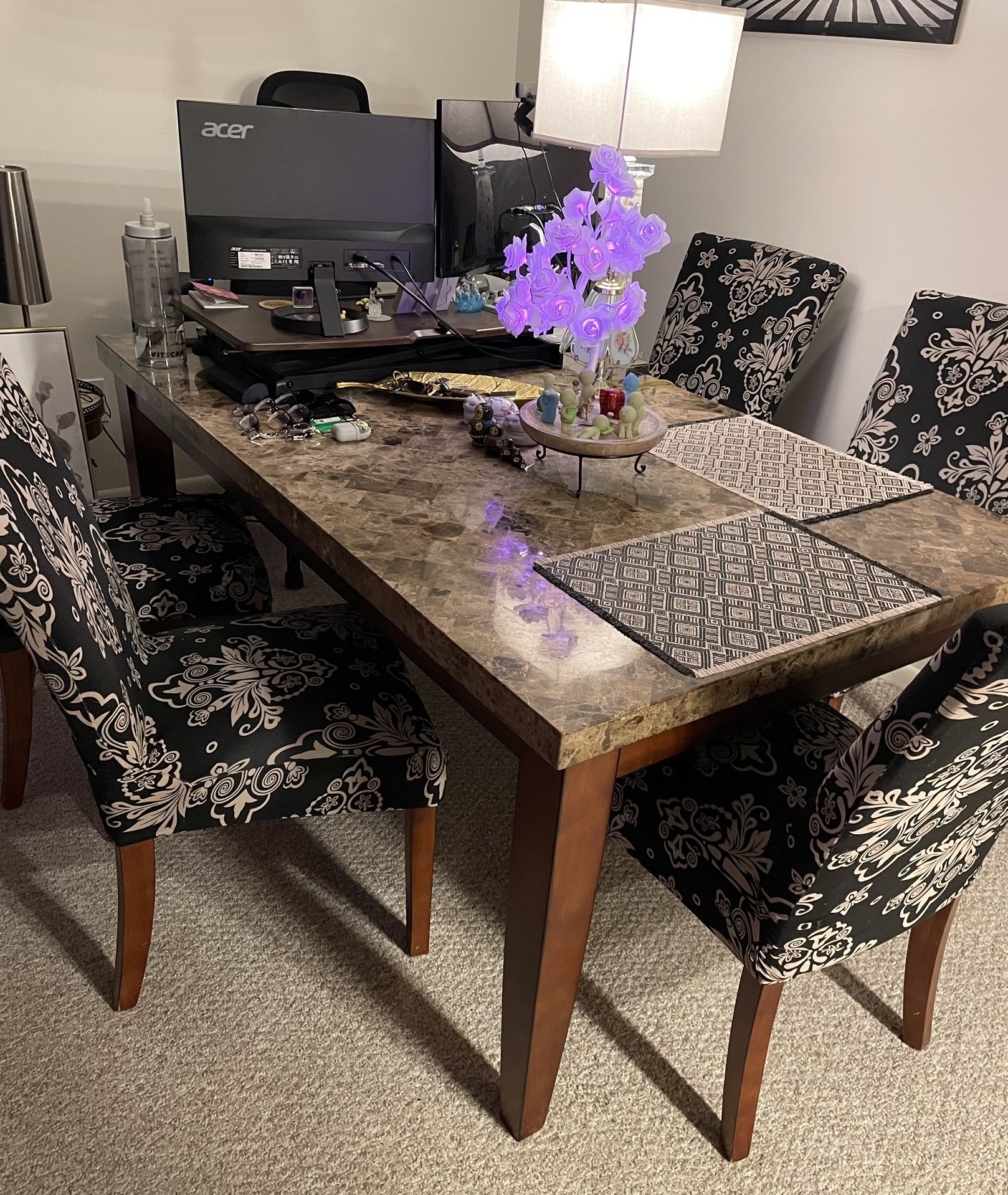 Dining Table Marble Counter