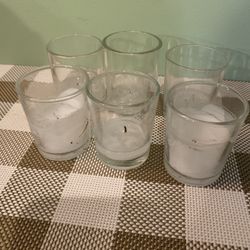 6 PCs Thick Glass Tea Light Candle Holders In Various Shapes, Great For Decorating Or Crafting