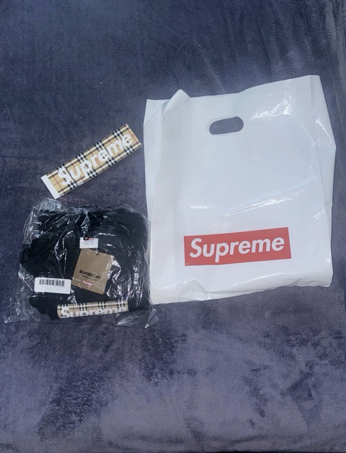 Supreme x Burberry Box Logo T-Shirt Black Size L SS22 Limited Edition