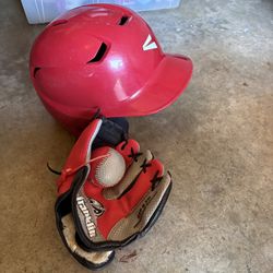 Baseball  Helmet  And glove  - Kids