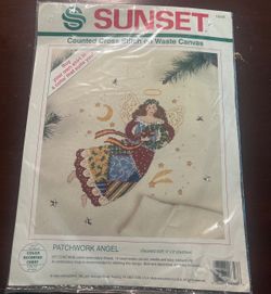 Sunset Patchwork Angel Counted Cross Stitch Kit