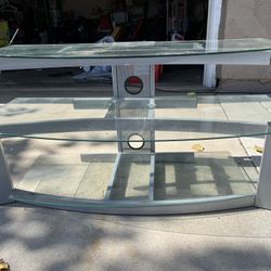 Glass TV Stand Entertainment Table