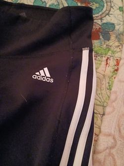 Adidas Black Leggings with White Stripes