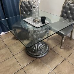 Dining Table (glass) And Chairs