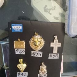 Mens/Ladies Electro Gold PLATED Assorted Pendants