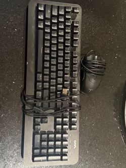 Glowing gaming keyboard and mouse