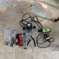 Router ,Drill And Dremel With Other Tools