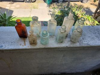 Lot of 9 Antique Glass Bottles