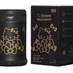 Zojirushi Hello Kitty Black Stainless Steel Food Jar 17-Ounce Limited Edition (Rare Collectors Item!)