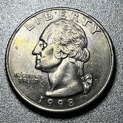 1993 D Quarter With Partial Detached Reeding Mint Error