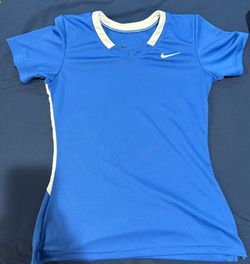 Nike Blue Short-Sleeve Athletic Tee with White Trim