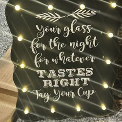 Light Up Drink Sign. Party, Wedding, Entertaining