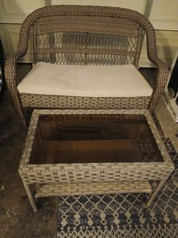 Wicker Chair And Table 