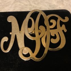 Vintage Incursive Initials Gold Tone(Monet)