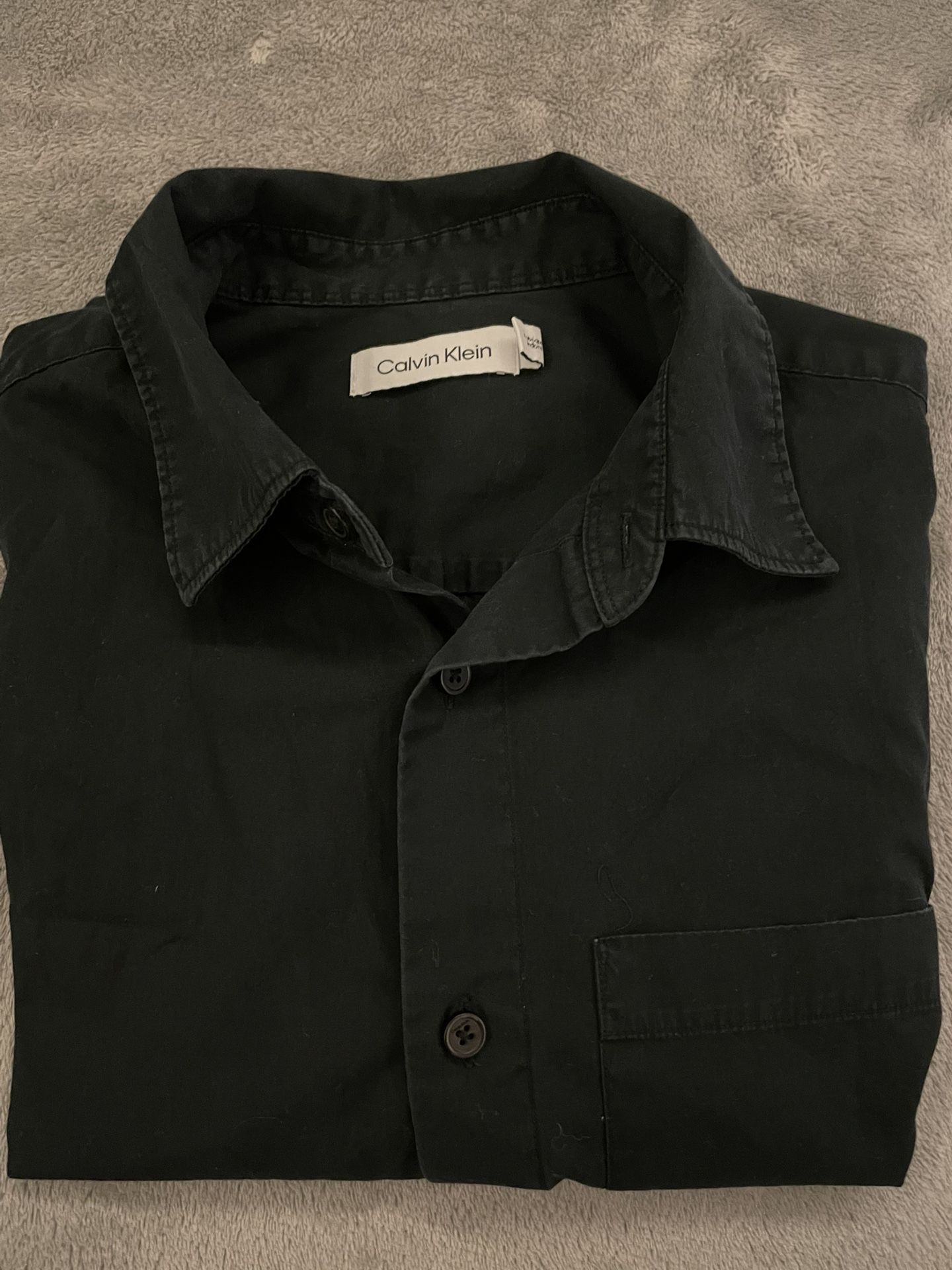 Calvin Klein Black Short Sleeve Button-Down Shirt Men’s XS