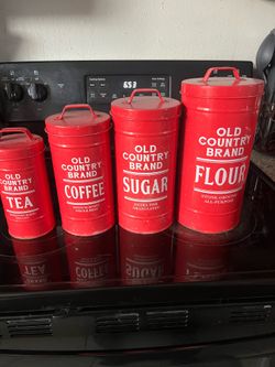 Red kitchen containers