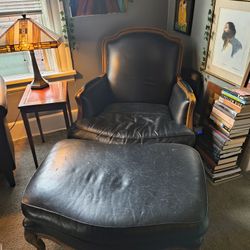 French Style Bergère Chair & Ottoman