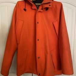 Cabelas Whitetail Mens Size XL Gore Tex Blaze Orange Hunting Fleece Jacket Coat; Hood & Neck Wrap