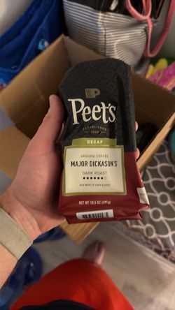 5 10 oz bags Peet’s Decaf Major Dickinson ground coffee