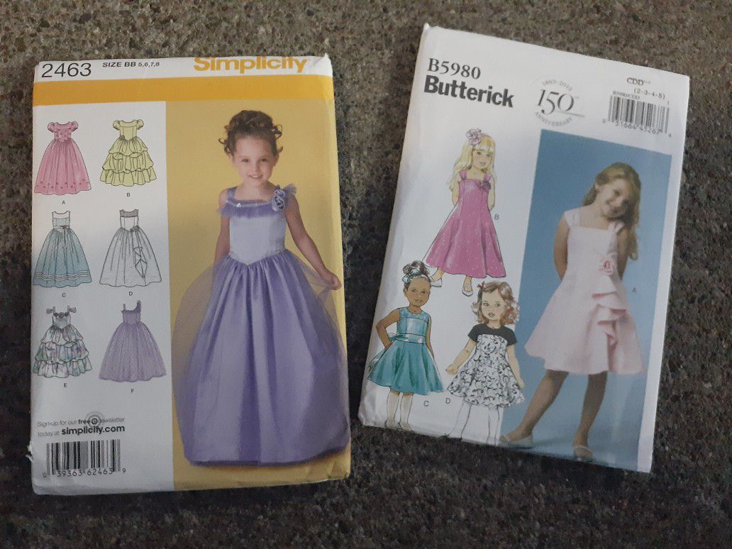 Children's special occasion dress patterns multi size uncut low price