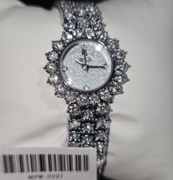 Crystal-Encrusted Women's Bracelet Watch