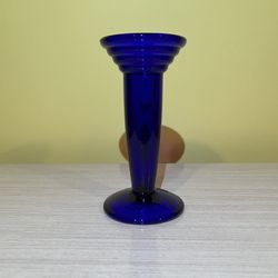 Unique Cobalt Blue Vase reverse Candle Holder 