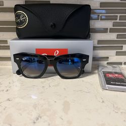 Ray-Ban RB2186 State Street 49mm Sunglasses - Black Frame / Blue Gradient Lens