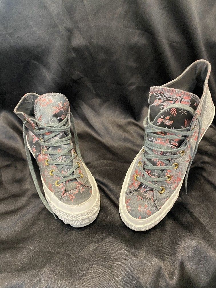 Converse All Star Lift Ripple Women's Hi Top Floral Design Sneakers Sz 9.5 US
