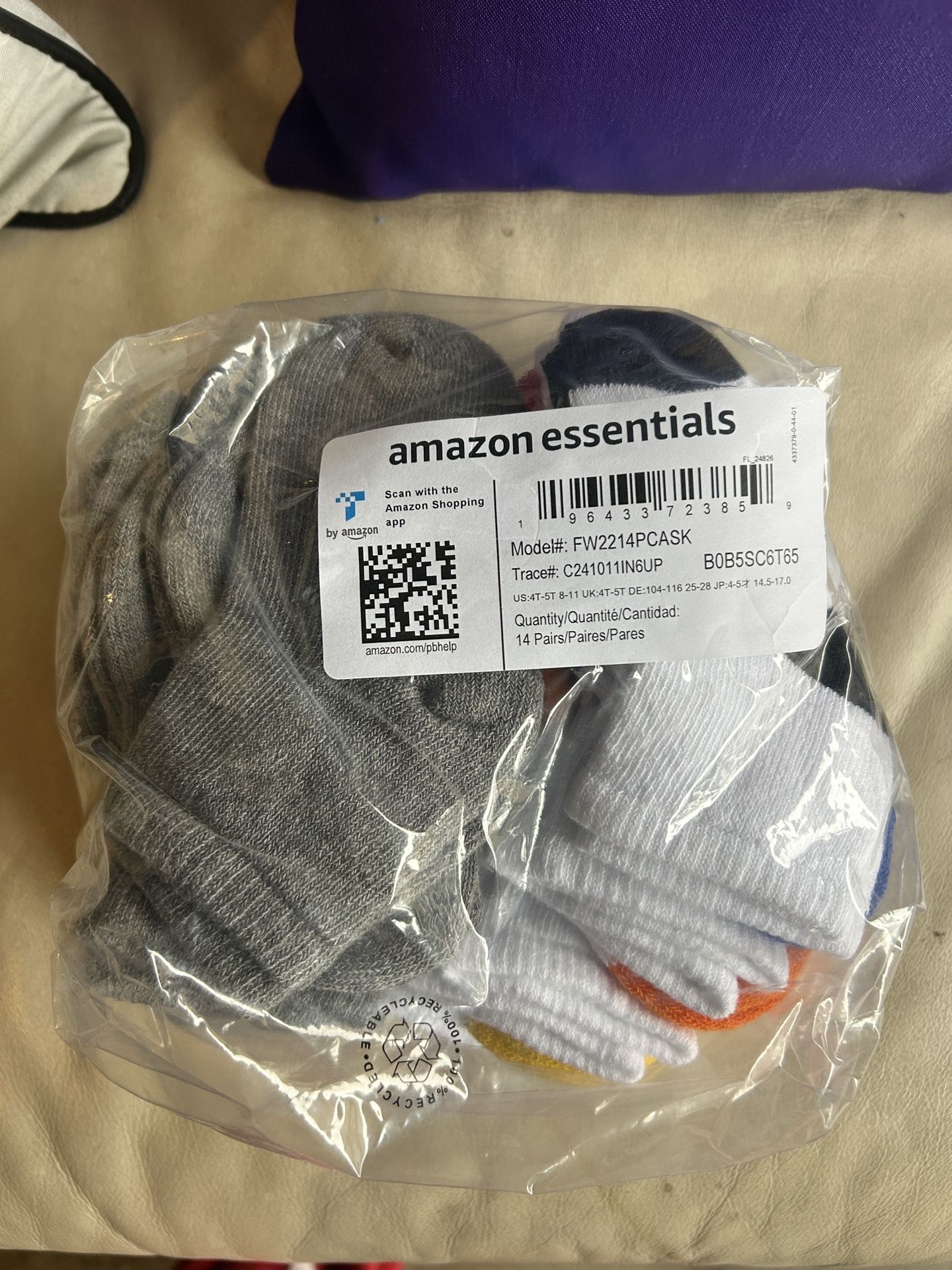 Unisex Kids and Toddlers' Cotton Ankle Socks for Boys Girls Toddlers, 14 Pairs Size 4-5T