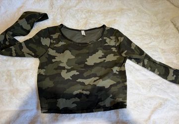 Lululemon Camo Long Sleeve Crop Top