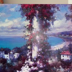 30x40  Mediterranean Balcony Painting Wall Art Decor