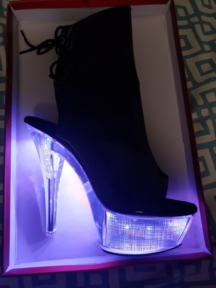 Pleaser Light up/ LED clear Heels
