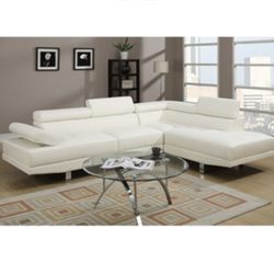 Gorgeous White Colored 2 piece Sectional Set