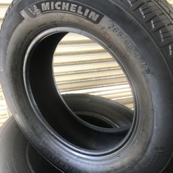 New 2025 Michelin Primacy LTX 265 65 R 18”  As New Take Offs. $525. Firm. Low To Like No Miles. Dealership Take Offs 