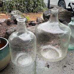 Large Clear Vases Set Of 2