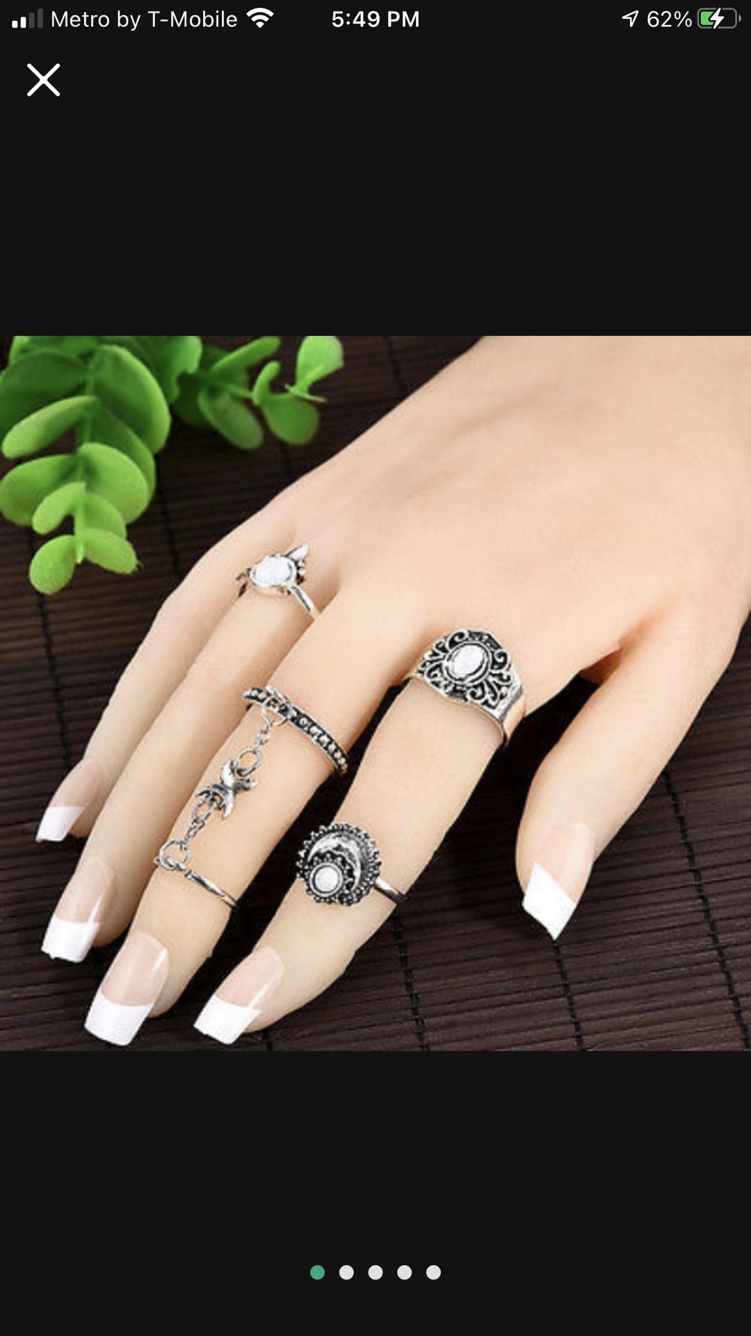 Chained Cute 5 Piece Ring Set