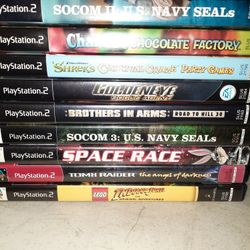 Lot Of 9 Playstation 2 Ps2 Video Game Lot Space Race Tomb Raider Goldeneye And More