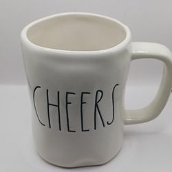 Rae Dunn Artisan Collection by Magenta "Cheers" Mug, white, black letters