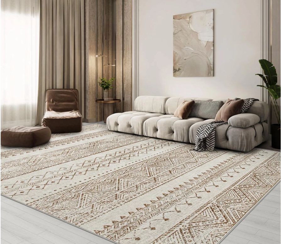 10x14 Brown/Cream Area Rug