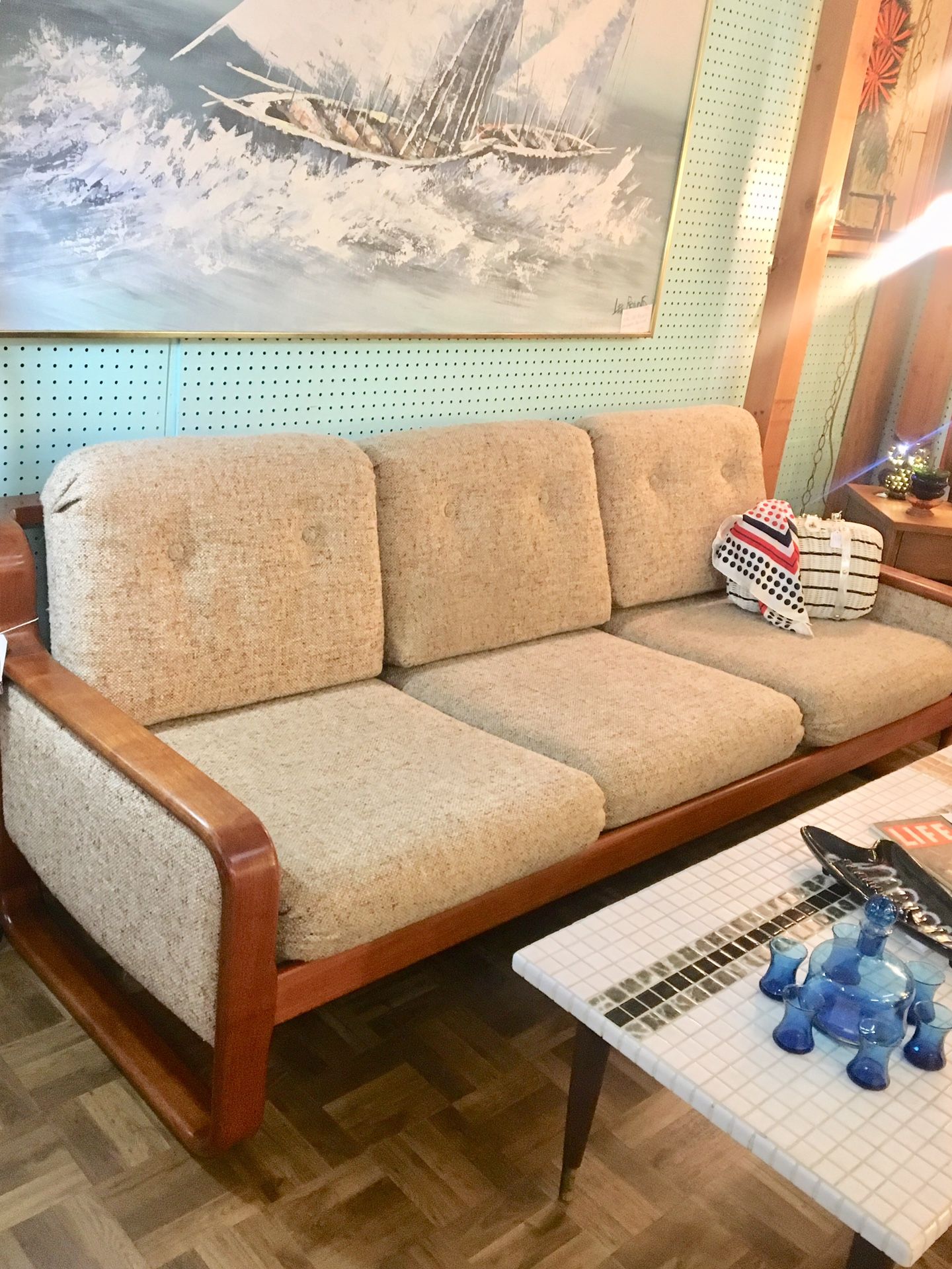 Mid Century Modern Teak Sofa By John Krautwurst