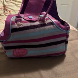 Pucci Pups Dog Cat Purple Blue Teal Lavender Striped Print Toy Pet Carrier 