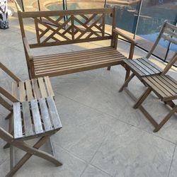 Patio Bench with 4 Seats ( Foldable )