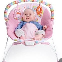 Bright Starts Fanciful Fantasy Unicorn 3-Point Harness Vibrating Baby Bouncer  Open box item