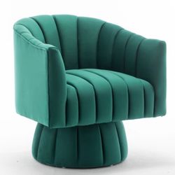 Green Velvet Barrel Chair  (like new)