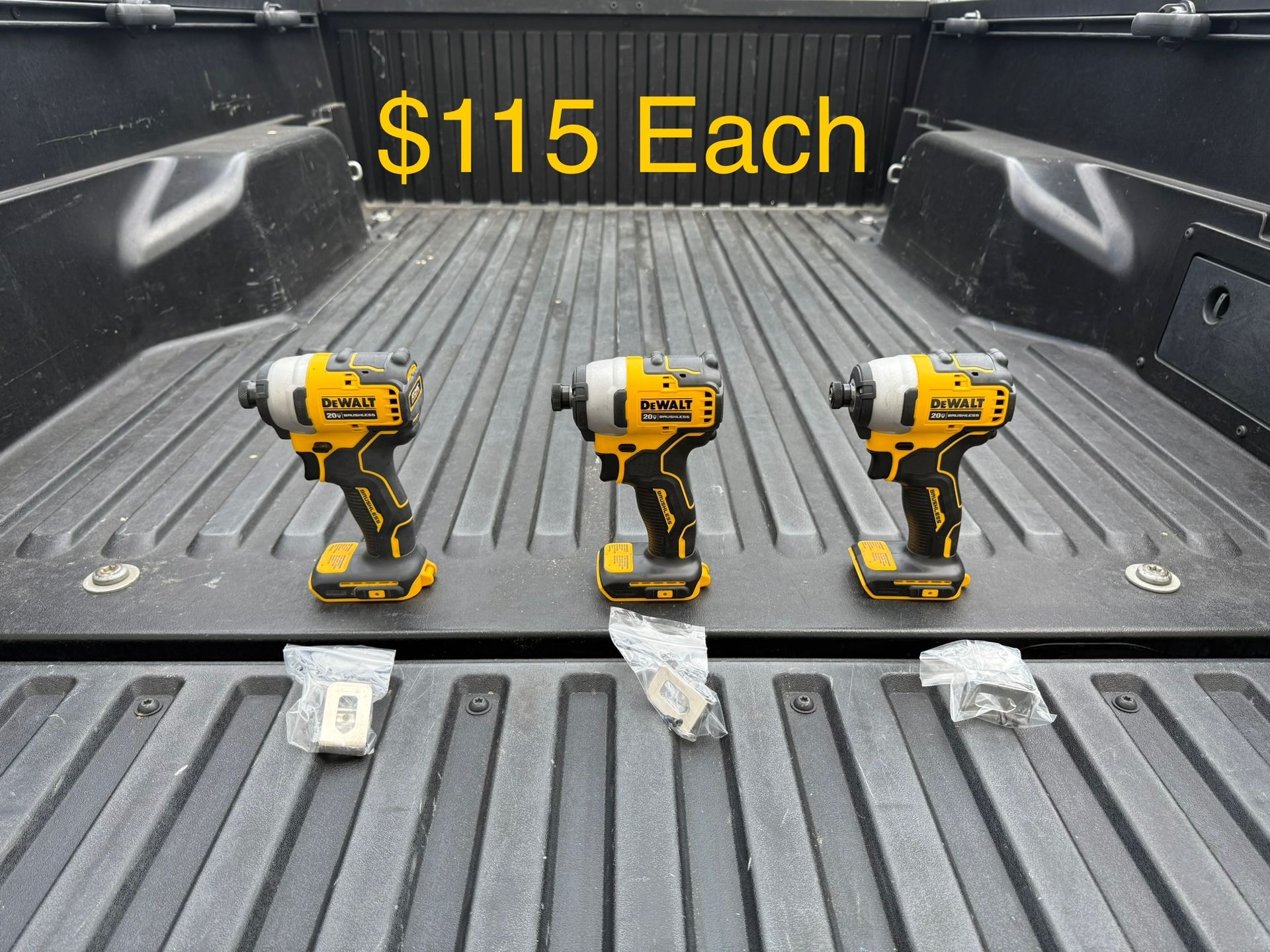 DEWALT ATOMIC 20V MAX Cordless Brushless Compact 1/4 in. Impact Driver (Tool Only) **3 Available, $115 Each**