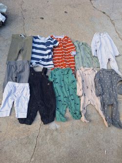 Baby Sleepers & Rompers Set - Stripes, Rust, Green, Gray(11)