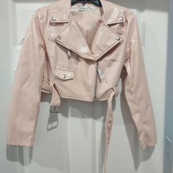 Madeline & Monroe Pink Crop Cut Jacket Size S