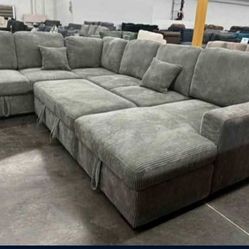✅️✅️4-Piece Convertible Sectional
Sleeper Sofa, Chaise Storage, Sofa Storage & USB Port✅️✅️