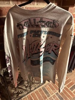 Long sleeve blue/pink hellstar shirt-M