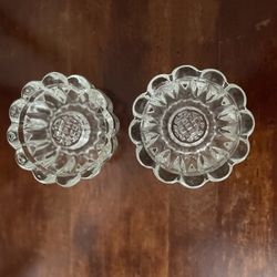 Vintage Princess House Lead Crystal Reversible Pillar Candle Stick Holders